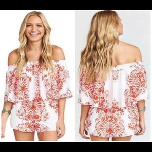 Show Me Your Mumu Red & White Paisley Romper. Excellent condition. Size small